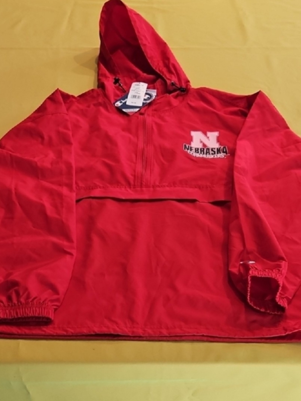 NWT - 2XL Champion Brand Red Nebraska Cornhuskers Polyester Pullover Jacket